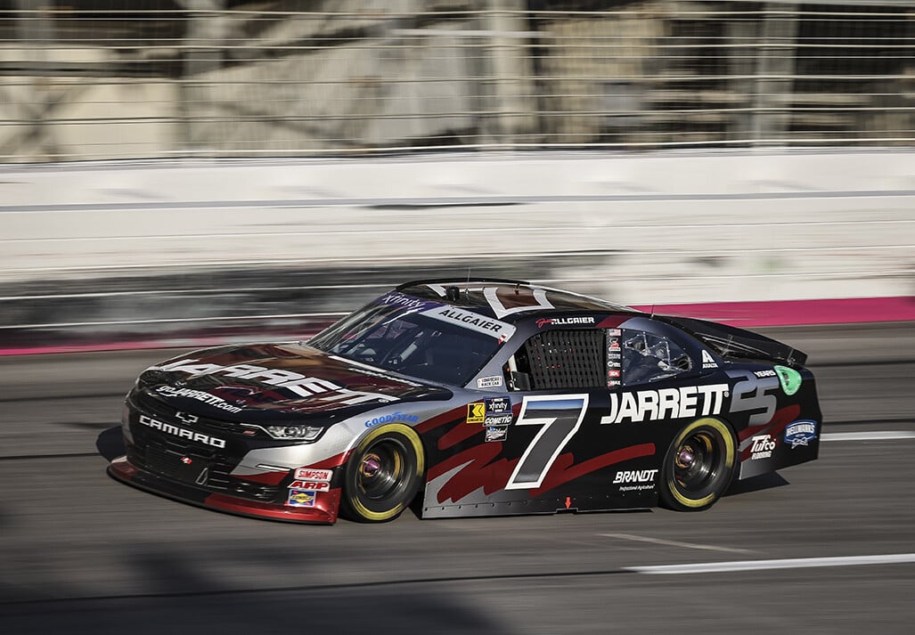 Jarrett sponsored NASCAR race car on track