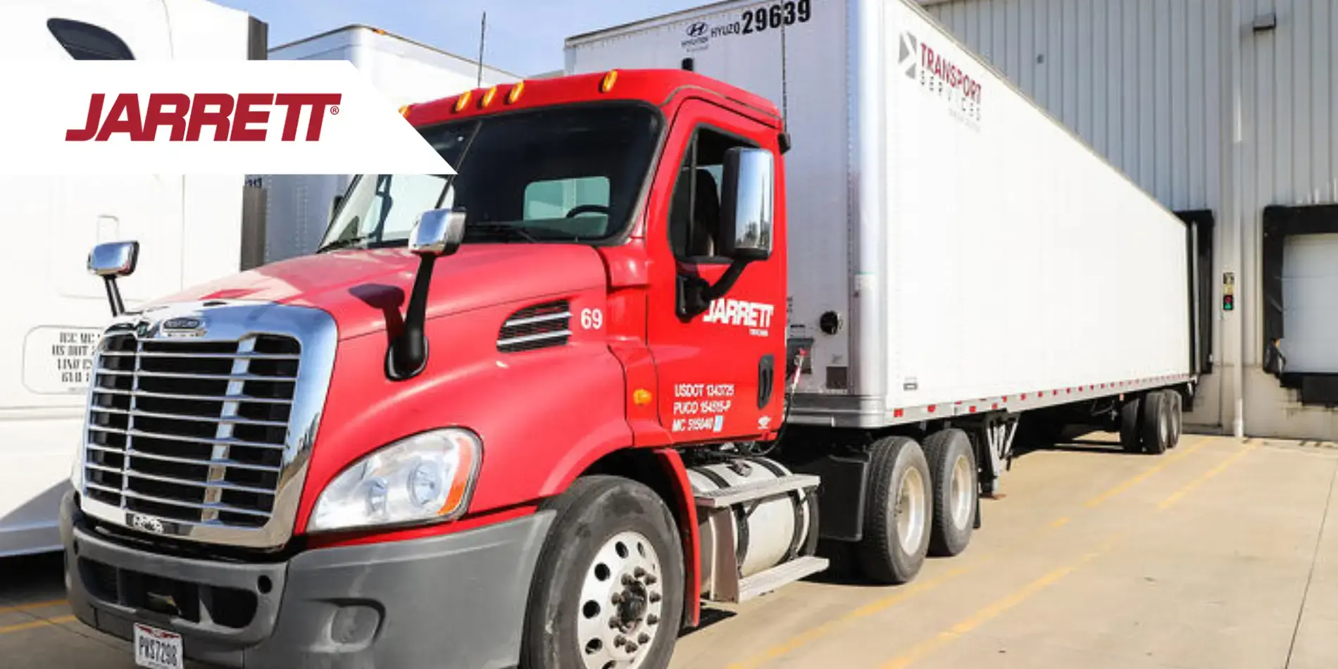 Jarrett freight truck at a loading dock