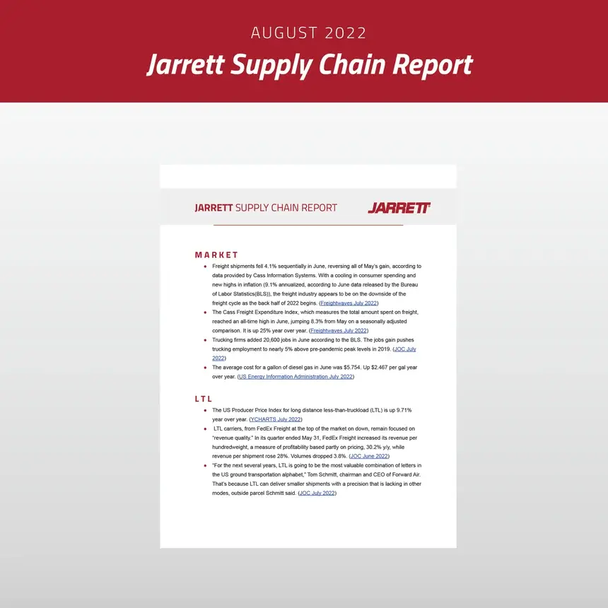 August 2022 Supply Chain Report