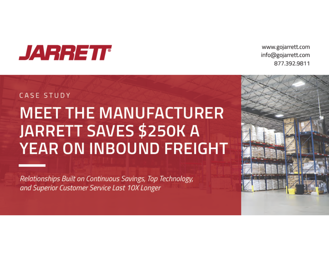 Jarrett Saves Manufacturer $250K